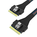 Slim SAS SFF-8654 8i转SFF-8654 74P SAS4.0效劳器磁盘阵列数据线